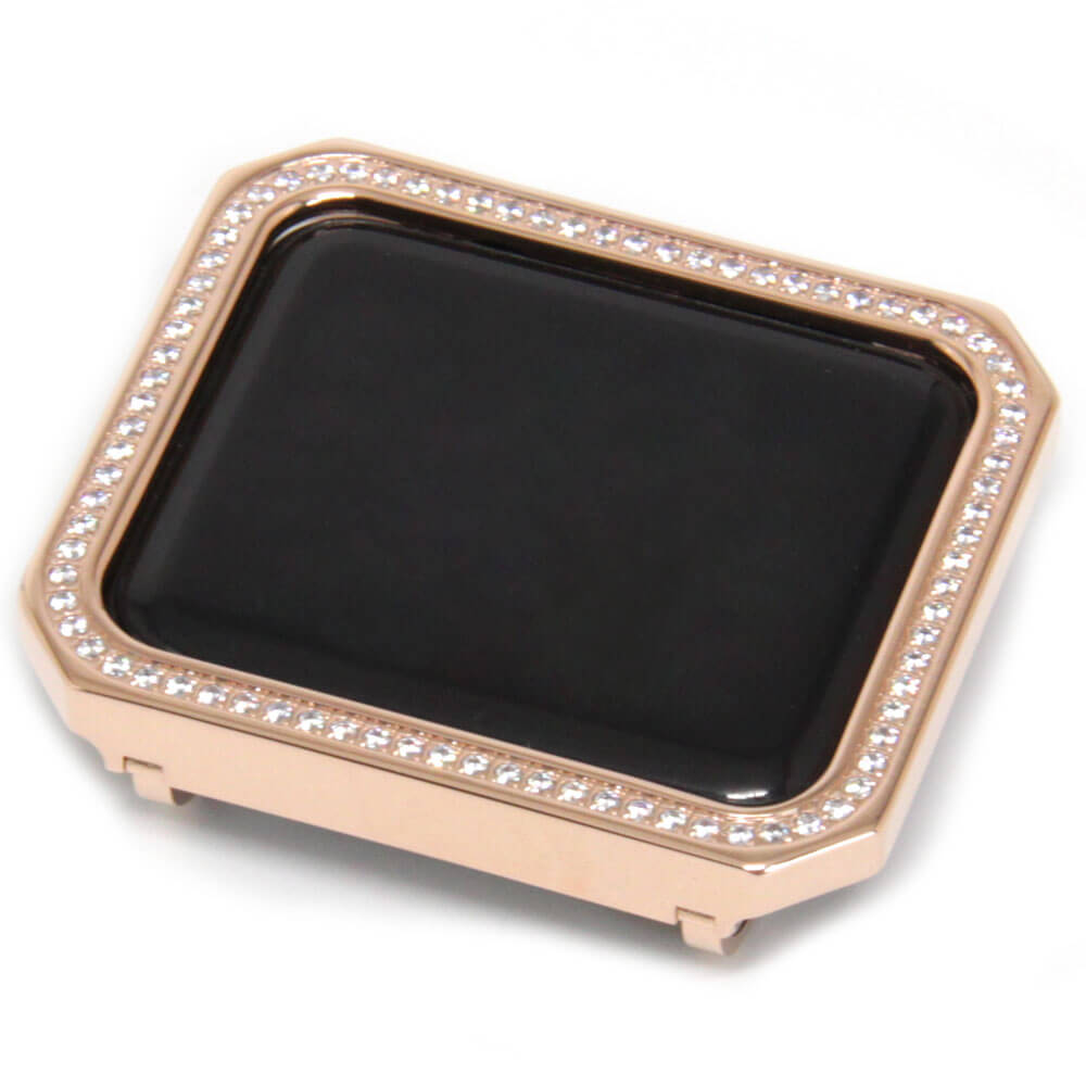 Rose gold special square diamonds alloy Apple watch case
